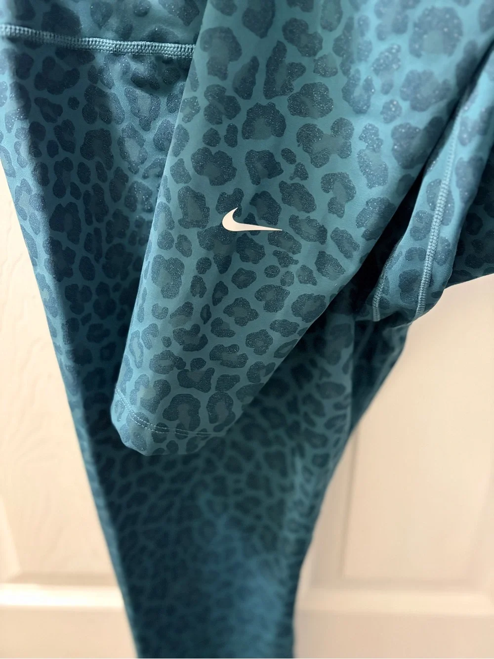 Women’s Teal Nike Leopard Print Leggings